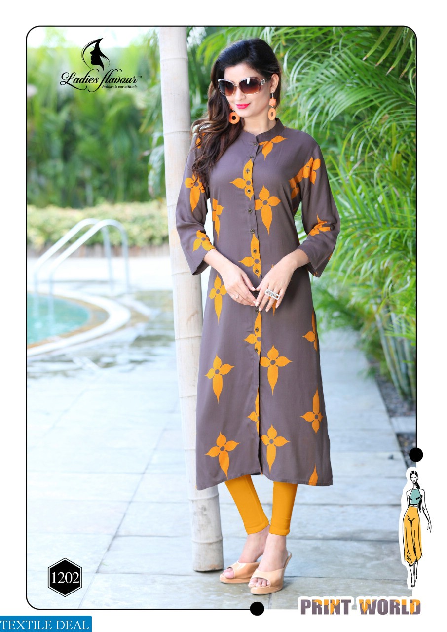ladies flavour print world Wholesale ready made kurtis